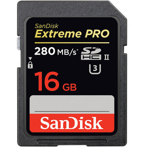 SanDisk 16GB Extreme Pro SDHC UHS-II Memory Card 280MB/s