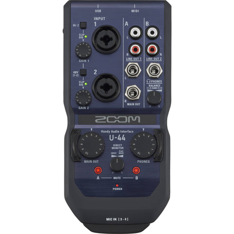 Zoom U-44 Handy 4-In/4-Out Audio Interface + Pro Tools | First