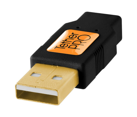 TetherPro USB 2.0 Male to Mini-B 5 pin, 3', Black