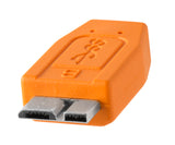 TetherPro USB 3.0 male to Micro-B, 15', Orange