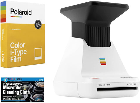 Polaroid Lab Instant Film Photo Printer + Polaroid Color Film + Microfiber Cloth