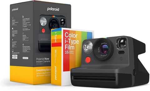 Polaroid Now 2nd Generation I-Type Instant Camera + Film Bundle - Now Black Camera + 16 Color Photos (6248)