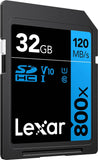 Lexar 32GB Professional 800x SDHC Class 10 UHS-I/U1 Memory Card 2-Pack Bundle