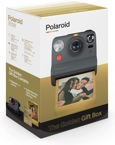 Polaroid Now Black I-Type Instant Camera - Golden Gift Box Camera + Film Bundle (6151)