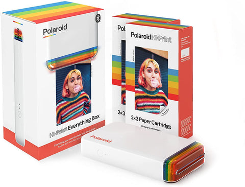Polaroid Hi-Print Printer and Paper Bundle - Bluetooth Pocket Photo Printer + Paper Double Pack Bundle (40 Sheets)