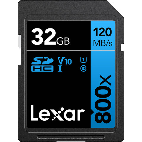 Lexar 32GB High-Performance 800x UHS-I SDHC Memory Card (2-Pack)