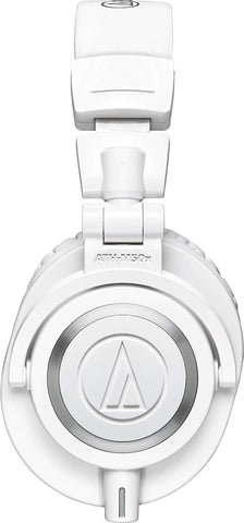 Audio-Technica ATH-M50x Professional Monitor Headphones (White) + Slappa Full Sized HardBody PRO Headphone Case (SL-HP-07) + Bundle