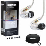 Shure SE215 Sound-Isolating In-Ear Stereo Earphones (Clear)