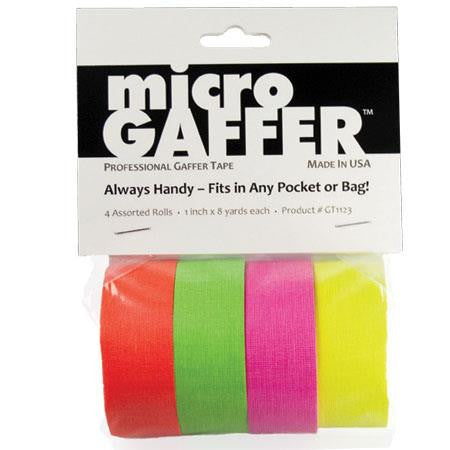 Visual Departures microGAFFER Tape 8 Yards x 1"- 4 Pack Fluorescent Colors