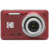 Kodak FZ55 PIXPRO FZ55 Digital Camera Red Bundle with Lexar 64GB High-Performance 800x UHS-I SDHC Memory Card Blue Series