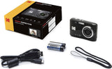 Kodak PIXPRO FZ45 16MP Digital Camera 4X Optical Zoom 27mm Wide Angle 1080P Full HD Video 2.7" LCD Camera (Black) + 64GB Card and Reader + Case + Memory Wallet + Tripod + Cleaning Bundle