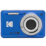 Kodak FZ55BL PIXPRO Digital Camera Blue Bundle with Lexar 64GB High-Performance 800x UHS-I SDHC Memory Card BLUE Series