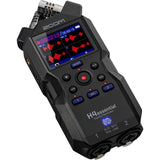 Zoom H4essential 4-Track Handy Recorder with 32-Bit Float, for Musicians, Podcasters, and More with 64GB MicroSDHC Card and Adapter, Professional Lavalier Microphone + Bundle