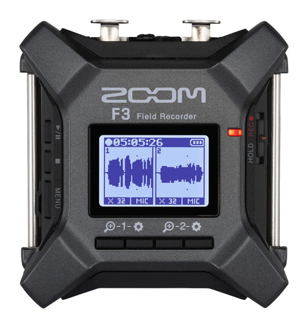 Zoom F3 Professional Field Recorder, 32-bit Float Recording, 2 Channel Recorder, Dual AD Converters, 2 Locking XLR/TRS Inputs, Battery Powered, Wireless Control