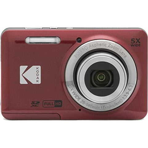 KODAK PIXPRO Friendly Zoom FZ55-RD 16MP Digital Camera with 5X Optical Zoom 28mm Wide Angle and 2.7" LCD Screen