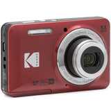 Kodak FZ55 PIXPRO FZ55 Digital Camera Red Bundle with Lexar 64GB High-Performance 800x UHS-I SDHC Memory Card Blue Series