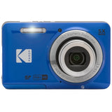 Kodak FZ55BL PIXPRO Digital Camera Blue Bundle with Lexar 64GB High-Performance 800x UHS-I SDHC Memory Card BLUE Series