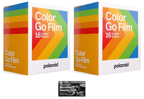 Polaroid Originals Go Instant Color Film for The Polaroid GO Camera - 2 Double Packs with Cloth (32 Photos)