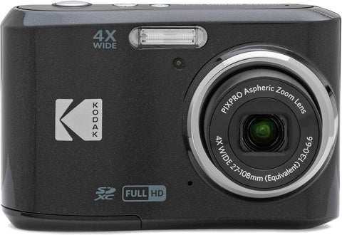 Kodak PIXPRO FZ45 16MP Digital Camera 4X Optical Zoom 27mm Wide Angle 1080P Full HD Video 2.7" LCD Camera (Black) + 64GB Card and Reader + Case + Memory Wallet + Tripod + Cleaning Bundle