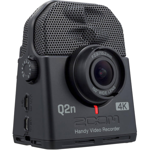 Zoom Q2n-4K Handy Video Recorder, 4K/30P Ultra High Definition Video, Compact Size, Stereo Microphones, Wide Angle Lens, for Recording Music, Video, YouTube Videos, Livestreaming with Bundle