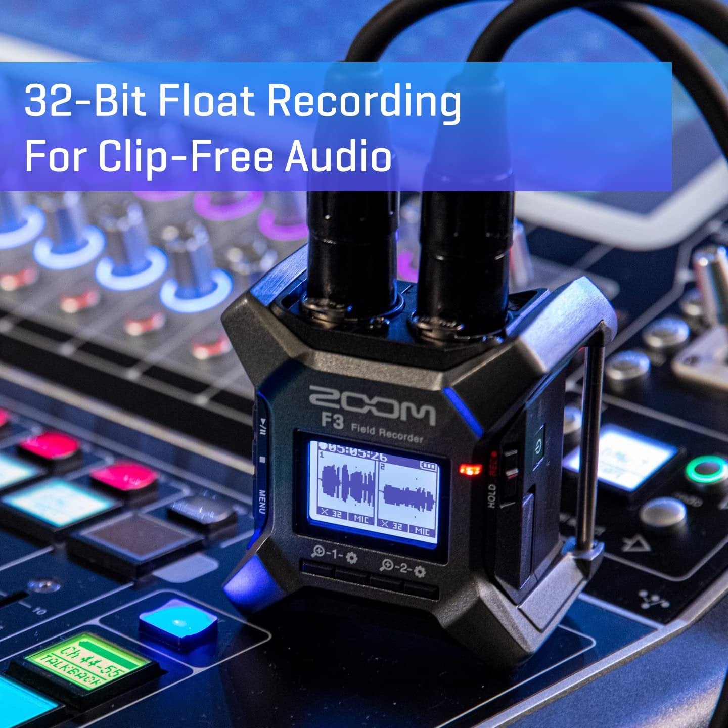 Zoom F3 Professional Field Recorder, 32-bit Float Recording, 2 Channel ...