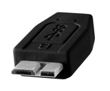 TetherPro USB 3.0 male to Micro-B, 3', Black