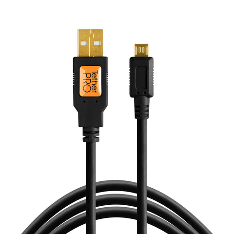 Tether Tools TetherPro USB 2.0 A Male to Micro-B 5-pin 15'  (4.6m) - Black