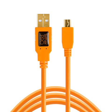 Tether Tools TetherPro USB 2.0 Male to Mini-B 5 pin, 15', Orange