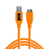 TetherPro USB 3.0 male to Micro-B, 15', Orange