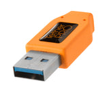 TetherPro USB 3.0 male to Micro-B, 15', Orange