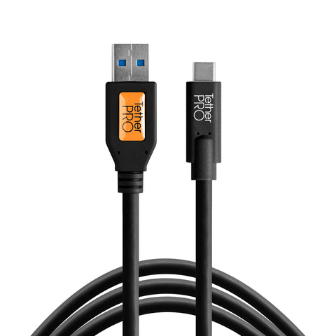Tether Tools USB 3.0 to USB-C, 15' (4.6m) BLK