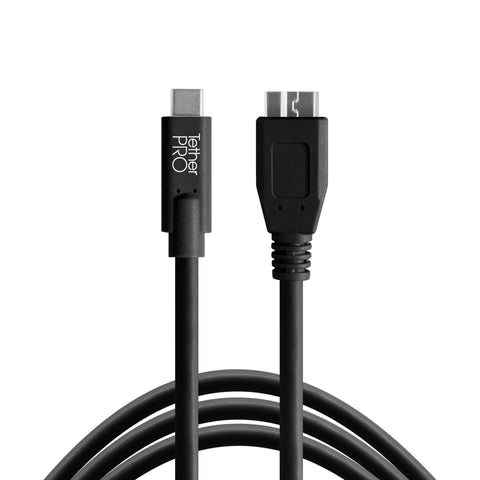 Tether Tools USB-C to 3.0 Micro-B, 15' (4.6m) BLK