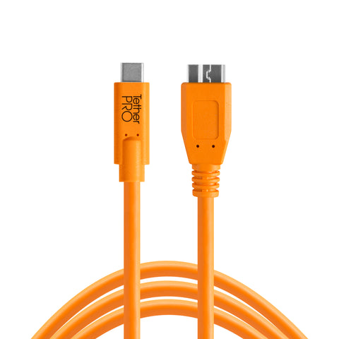 Tether Tools USB-C to 3.0 Micro-B, 15' (4.6m) ORG