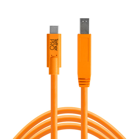 Tether Tools USB-C to 3.0 Male B, 15' (4.6m) ORG