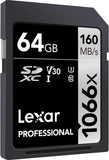 Lexar Silver Series Professional 1066x 64GB SDXC UHS-I Memory Card, 160MB/s Read, 70MB/s Write, 2-Pack