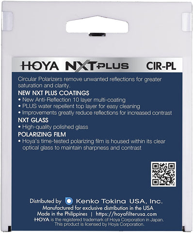Hoya NXT Plus 52mm 10-Layer HMC Multi-Coated Circular Polarizer Lens Filter, Low-Profile Aluminum Frame