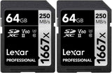 Lexar LSD64GCBNA1667 Professional SDHC/SDXC 1667x UHS-II 64GB Memory Card
