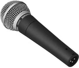 Shure SM58-LC Cardioid Dynamic Vocal Microphone + Extra Two (2) XLR Cables Bundle