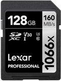 Lexar Professional 1066x 128GB SDXC UHS-I Card Silver Series, Up to 160MB/s Read, for DSLR and Mirrorless Cameras (LSD1066128G-BNNNU)