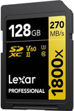 Lexar Gold Series Professional 1800x 128GB UHS-II U3 SDXC Memory Card, 2-Pack