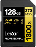 Lexar Professional 1800x SDXC UHS-II Card Gold Series 128GB - (2-Pack)