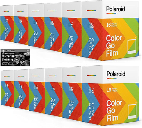 Polaroid Originals Go Instant Color Film for The Polaroid GO Camera - 12 Double Packs with Cloth (192 Photos)