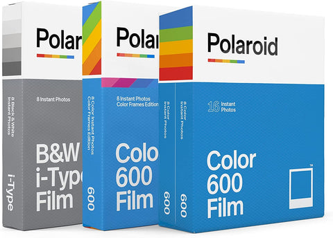 Polaroid 600 Film Variety Pack - 600 Color Film, B&W Film, Color Frames Film (32 Photos) (6183)