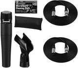 Shure SM57-LC Cardioid Dynamic Instrument Microphone + Extra Two (2) XLR Cables Bundle