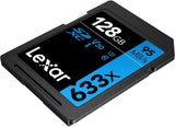 Lexar 128GB Professional 633x SDXC Class 10 UHS-I/U1 Memory Card Up to 95 Mb/s 2 Pack (LSD128GCB1NL633)