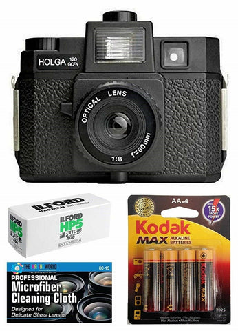 Holga 120GCFN Medium Format Film Camera with Built-In Flash +ILFORD HP5 120 Film
